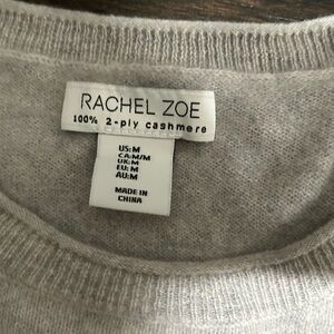 Rachel Zoe lightweight gray 100% cashmere sweater with great details!